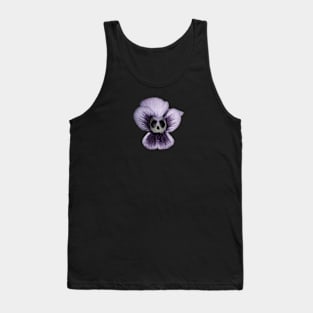 Pansy Purple Skull Flower Tank Top